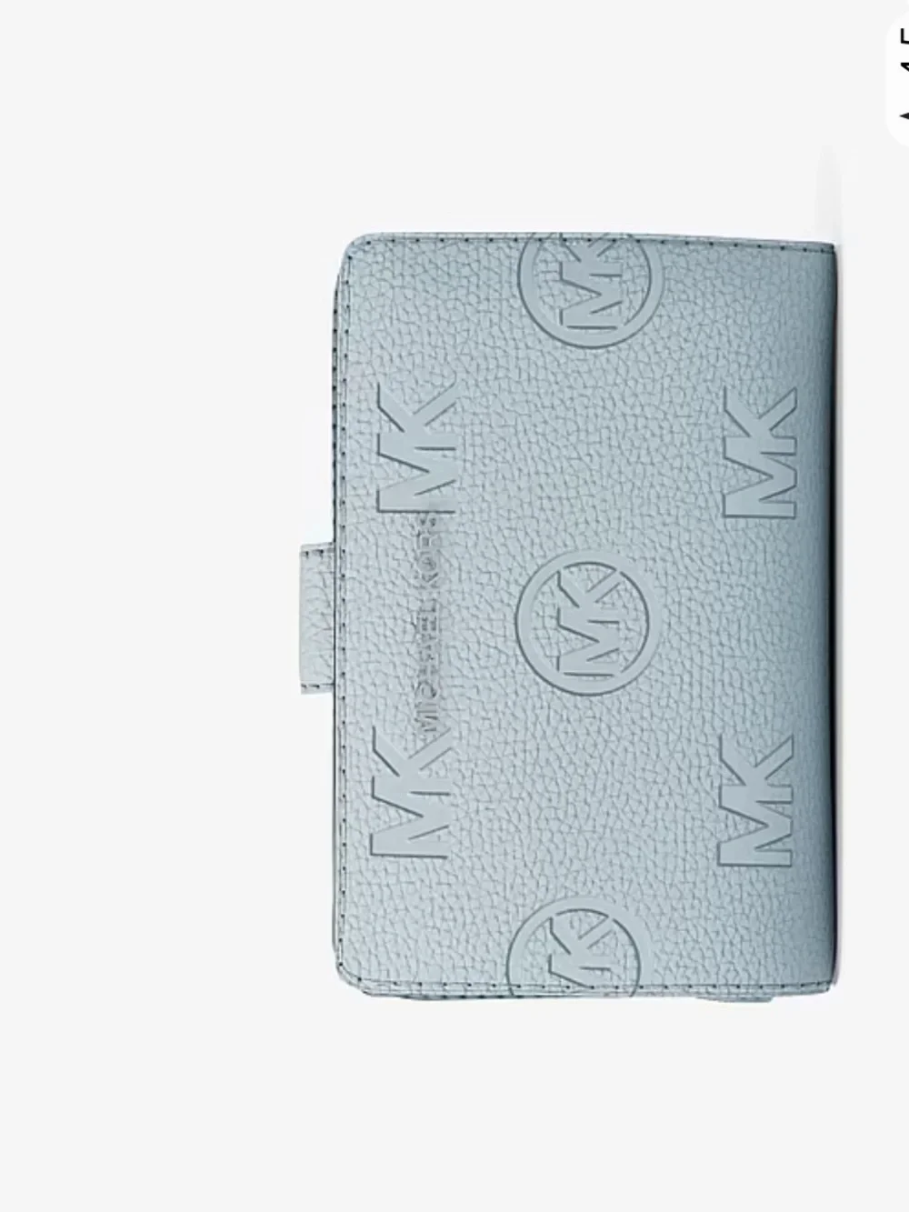 Michael Kors Jet Set Travel Medium Logo Debossed Billfold Wallet Pale Ocean  NWT